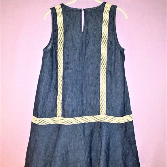 New Without Tags Holding Horses Denim Sleeveless Lace Mini Dress Blue Je… - Picture 5 of 9